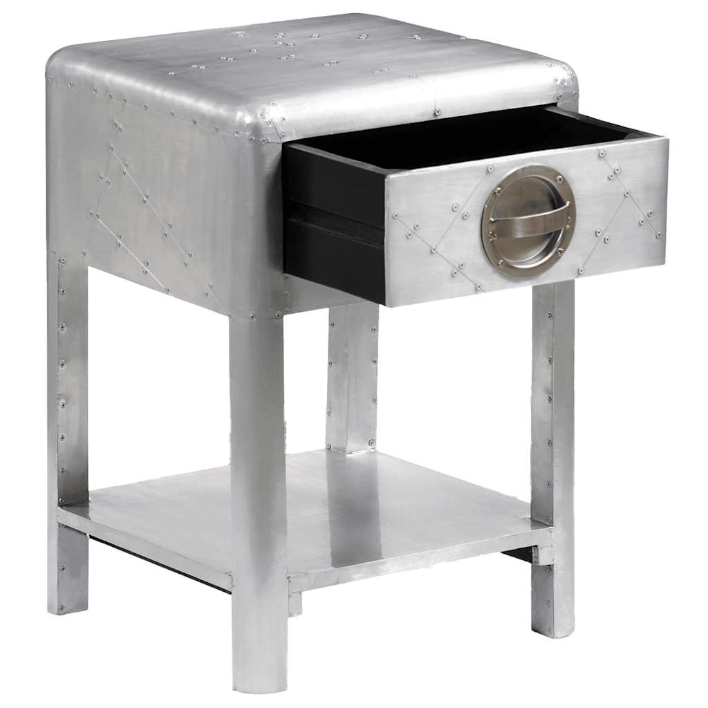 Aviator End Table with 1 Drawer Vintage Aircraft Airman Style