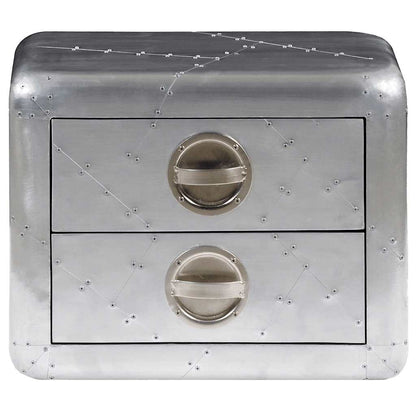 Aviator End Table with 2 Drawers Vintage Aircraft Airman Style