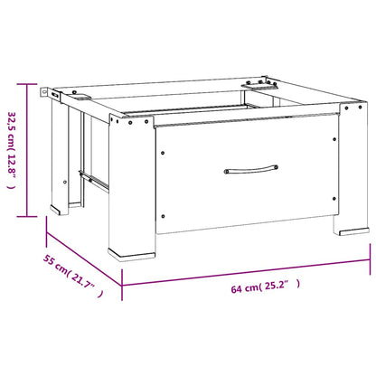 Washing Machine Pedestal with Drawer White