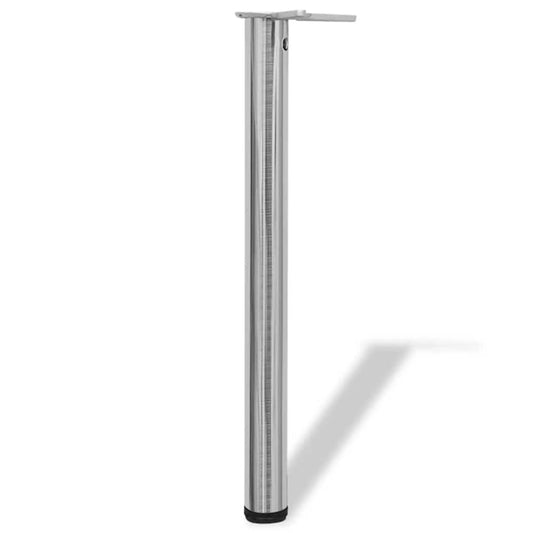 Table Leg | Set of 4 | Brushed Nickel | Iron | 4 Pack | Height-Adjustable