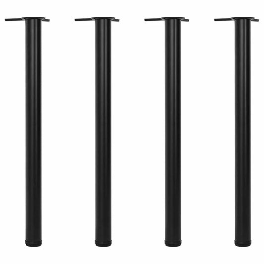 Table Leg | Set of 4 | Black | Iron | 870 mm height | Adjustable Feet