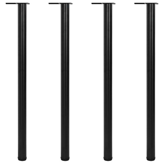 4 Height Adjustable Table Legs Black 1100 mm
