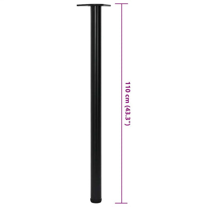 4 Height Adjustable Table Legs Black 1100 mm