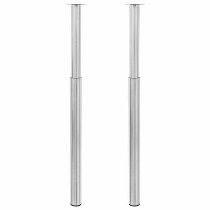 2 Telescopic Table Legs Stainless Steel 710 mm-1100 mm