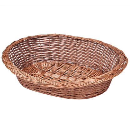 Dog Basket | Natural | Willow | 50 cm | Lightweight | Dog Bed | Oval