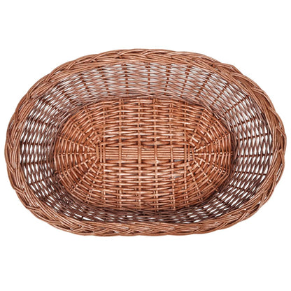 Dog Basket | Natural | Willow | 50 cm | Lightweight | Dog Bed | Oval