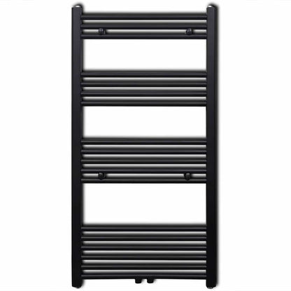 Black Bathroom Central Heating Towel Rail Radiator Straight 600x1160mm