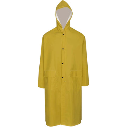 Waterproof Heavy-duty Long Raincoat with Hood Yellow XXL