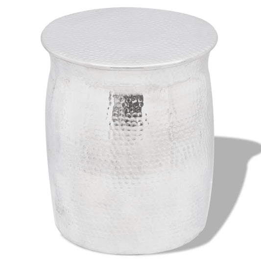 Side Table | Silver | Aluminium | Decorative Inlays