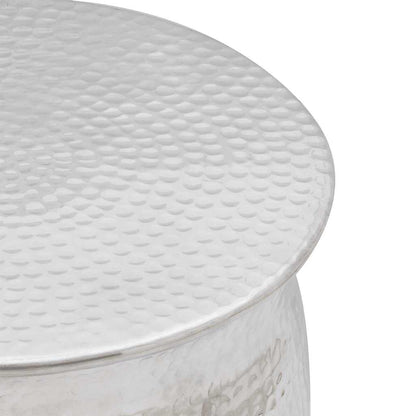 Hammered Aluminium Stool/Side Table Silver