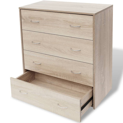 Sideboard with 4 Drawers 60x30.5x71 cm Oak Colour