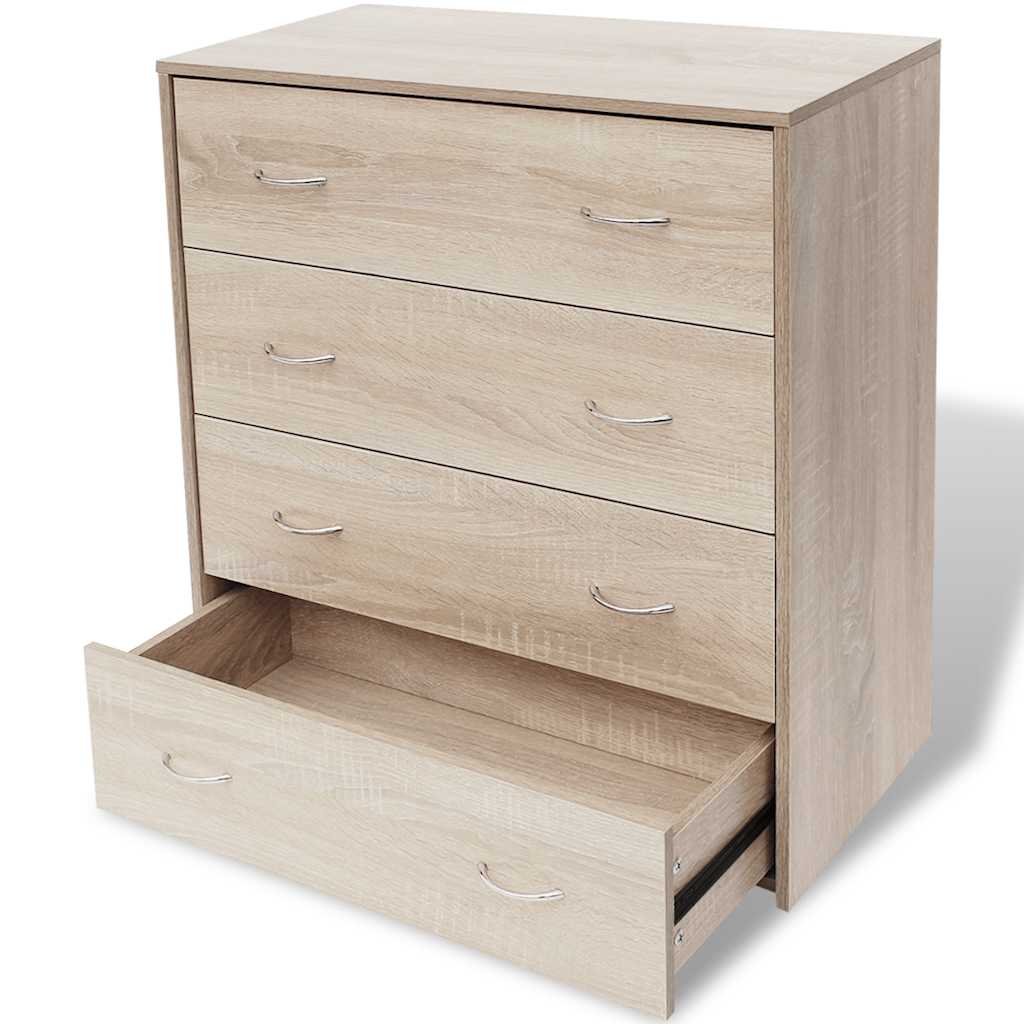 242544 vidaXL Sideboard with 4 Drawers 60x30,5x71 cm Oak Colour