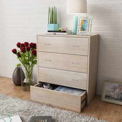 242544 vidaXL Sideboard with 4 Drawers 60x30,5x71 cm Oak Colour