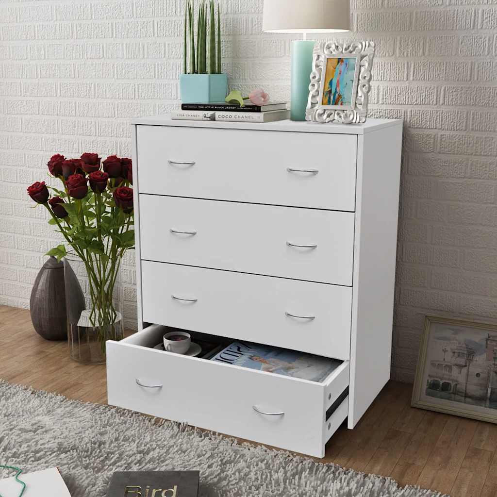 242545 vidaXL Sideboard with 4 Drawers 60x30,5x71 cm White