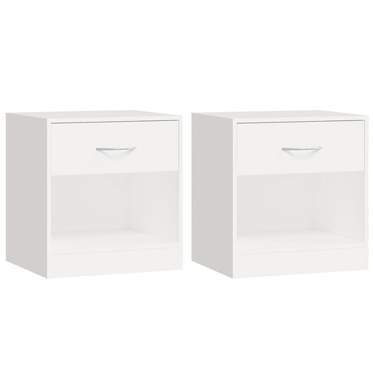 Nightstand 2 pcs with Drawer White