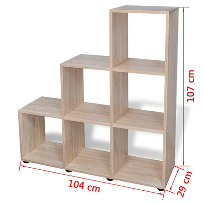 242553 vidaXL Staircase Bookcase/Display Shelf 107 cm Oak