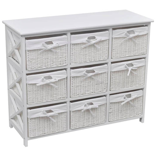 Storage Cabinet | White | MDF, Paulownia wood, Cotton, Polyester | Medium