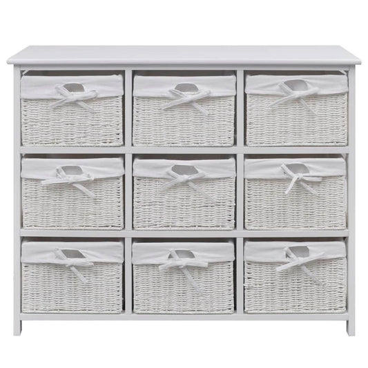 Storage Cabinet | White | MDF, Paulownia wood, Cotton, Polyester | Medium