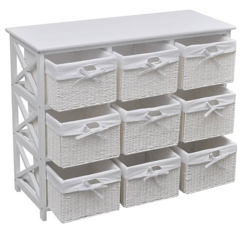 Storage Cabinet | White | MDF, Paulownia wood, Cotton, Polyester | Medium