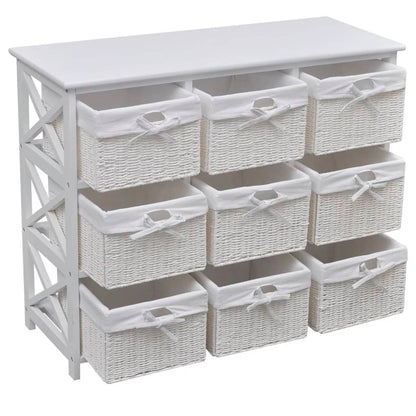 Storage Cabinet | White | MDF, Paulownia wood, Cotton, Polyester | Medium