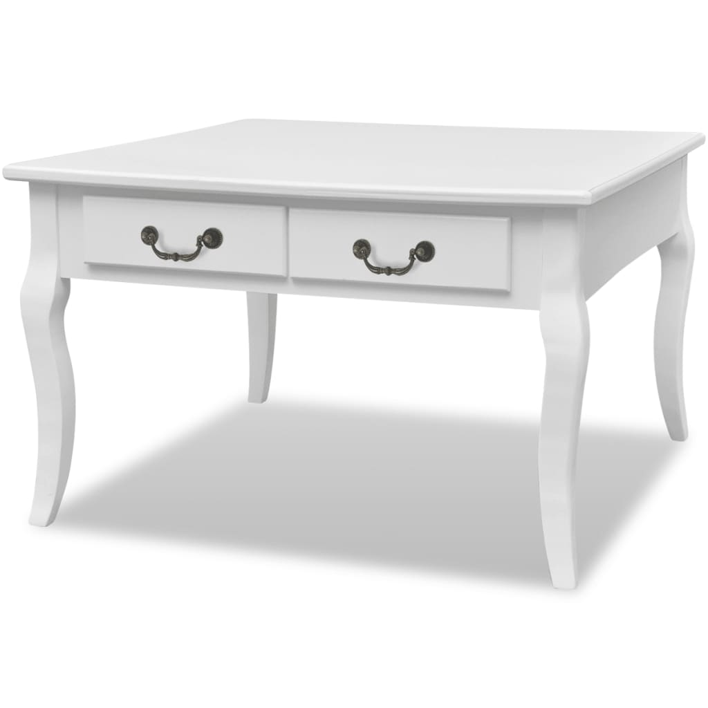 242436 vidaXL Coffee Table with 4 Drawers White