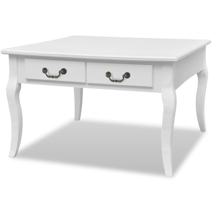 242436 vidaXL Coffee Table with 4 Drawers White