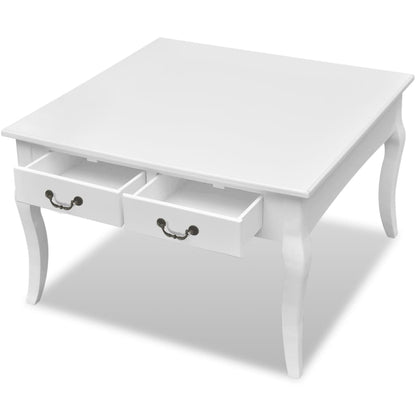 242436 vidaXL Coffee Table with 4 Drawers White