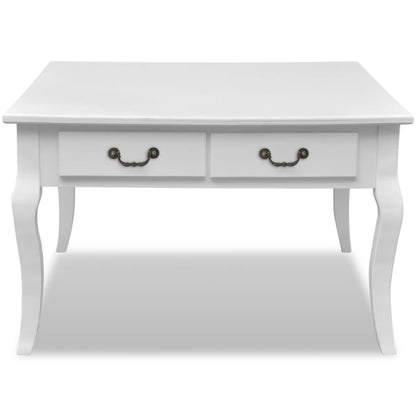 vidaXL Coffee Table with 4 Drawers White