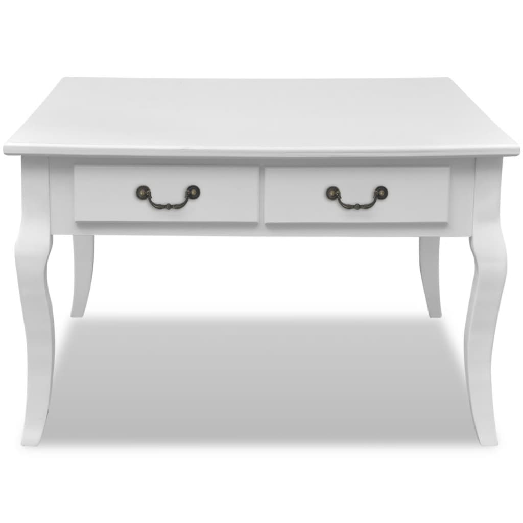 242436 vidaXL Coffee Table with 4 Drawers White