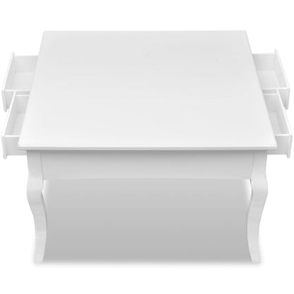 242436 vidaXL Coffee Table with 4 Drawers White