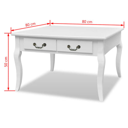 242436 vidaXL Coffee Table with 4 Drawers White