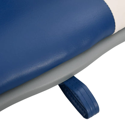4 Piece Foldable Boat Seat Set with Blue-white Pillow