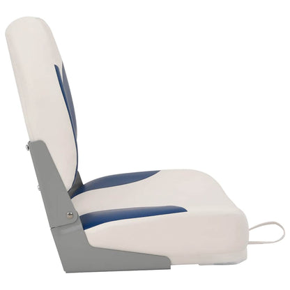 Foldable Boat Seat 2 Set with Blue-white Pillow