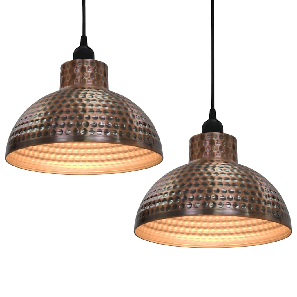 242556 vidaXL Ceiling Lamps 2 pcs Semi-spherical Copper Colour
