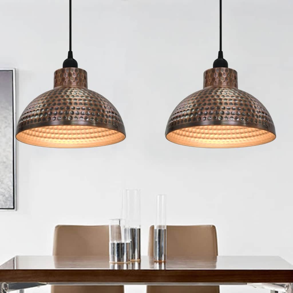 242556 vidaXL Ceiling Lamps 2 pcs Semi-spherical Copper Colour