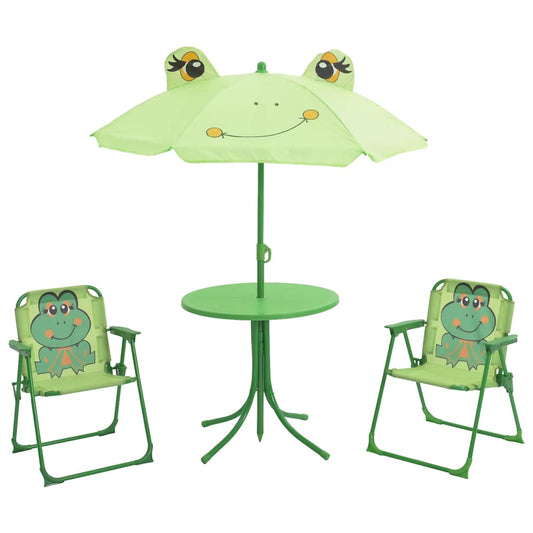 3 Piece Kids' Garden Bistro Set with Parasol Green