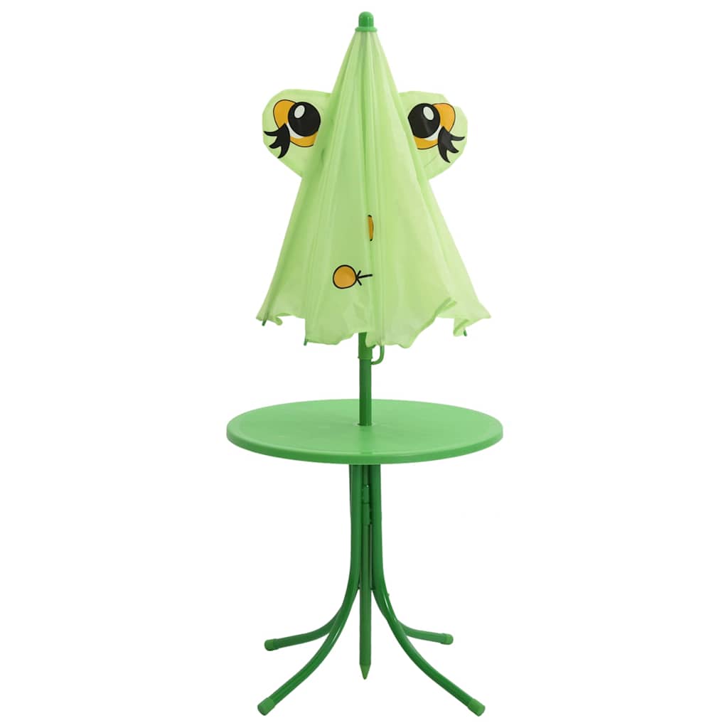 41843 vidaXL 3 Piece Kids'Garden Bistro Set with Parasol Green