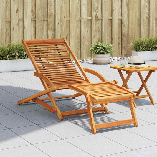 Deck Chair | Light brown | Acacia wood | Standard |  Foldable