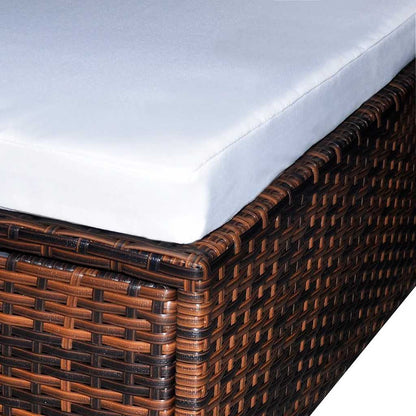 Garden Sofa | Brown, Cream White | PE Rattan, Powder-Coated Steel