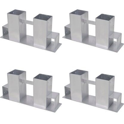Firewood Stacking Aids 4 pcs Steel Silver