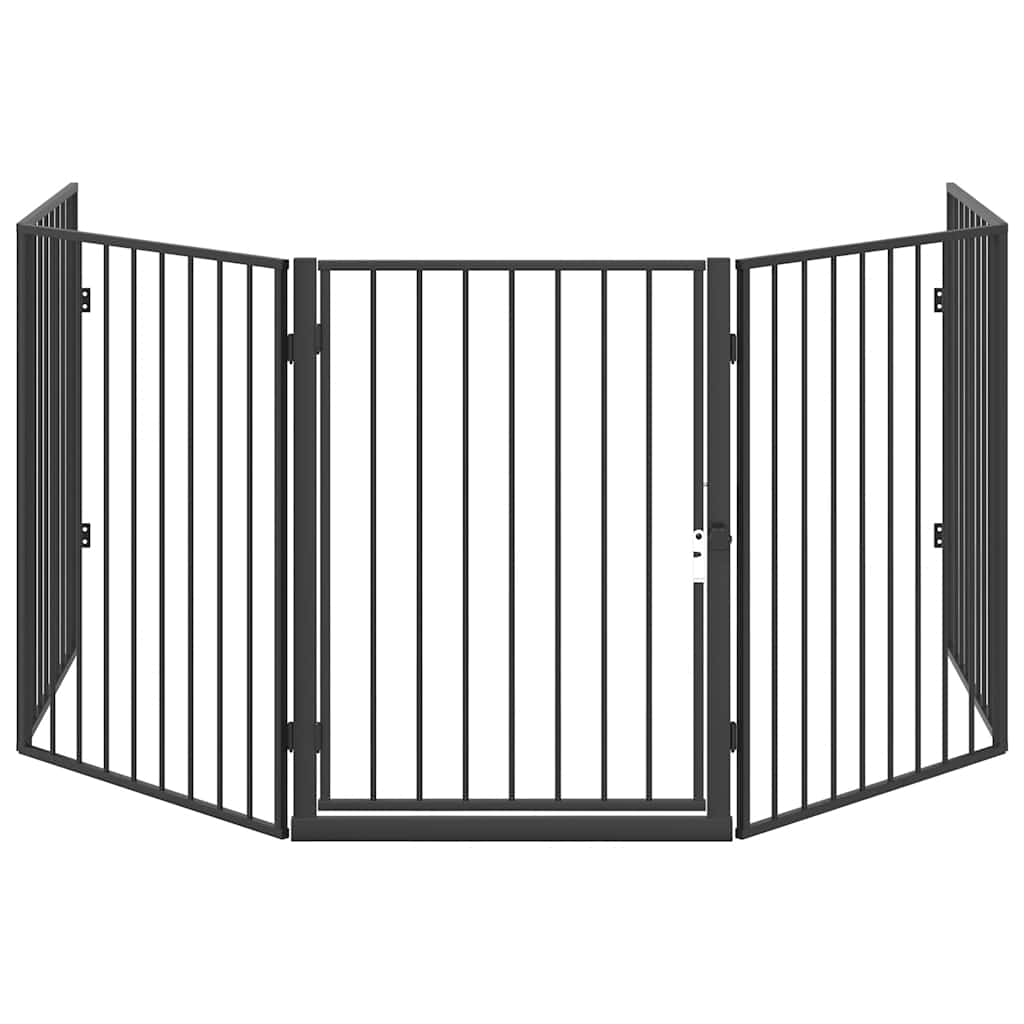 242684 vidaXL Pet Fireplace Fence Steel Black