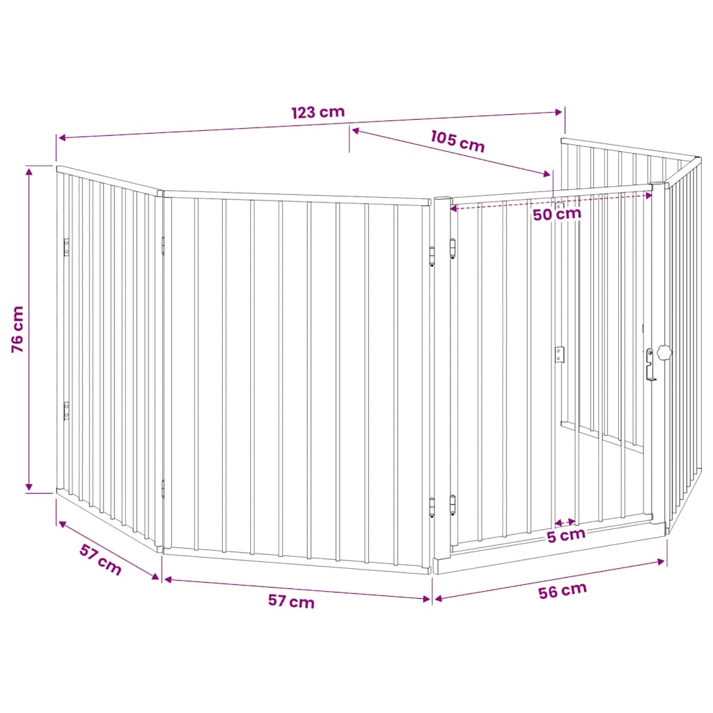 242684 vidaXL Pet Fireplace Fence Steel Black