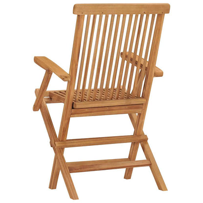 Folding Garden Chairs 2 pcs Solid Teak Wood