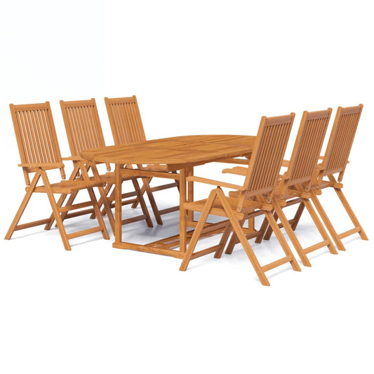 7 Piece Outdoor Dining Set Solid Acacia Wood 150-200 cm