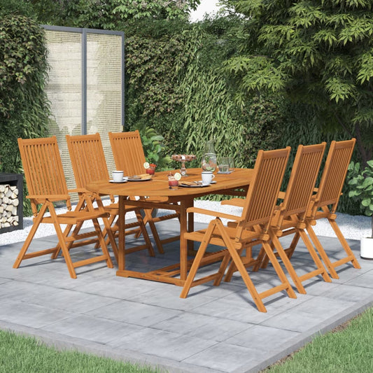 7 Piece Outdoor Dining Set Solid Acacia Wood 150-200 cm