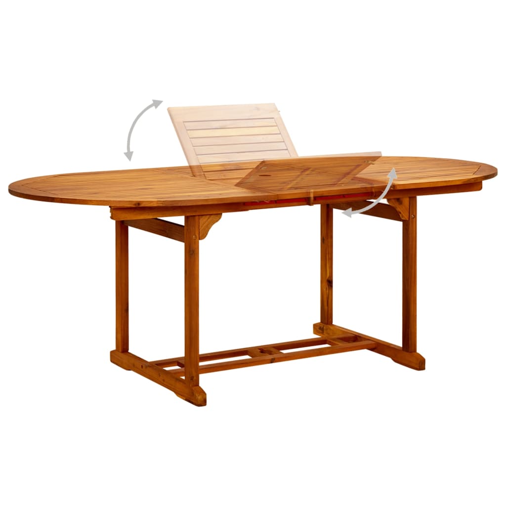 Garden Table (150-200)x100x75 cm Solid Acacia Wood