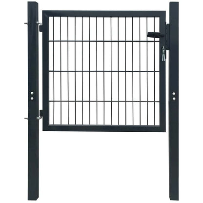 142026 vidaXL Fence Gate Steel Anthracite 100x100 cm