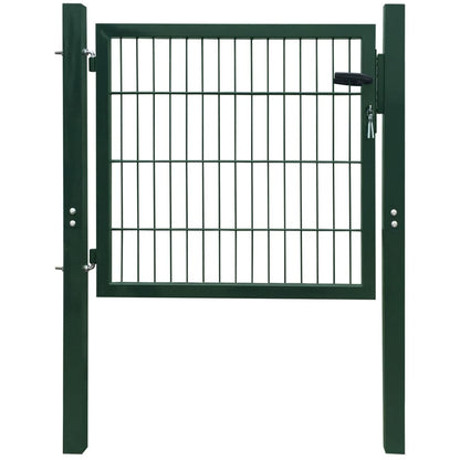 Fence Gate Steel Green 100x100 cm