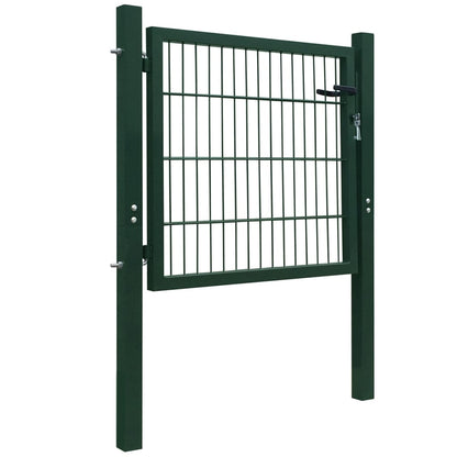 Fence Gate Steel Green 100x100 cm