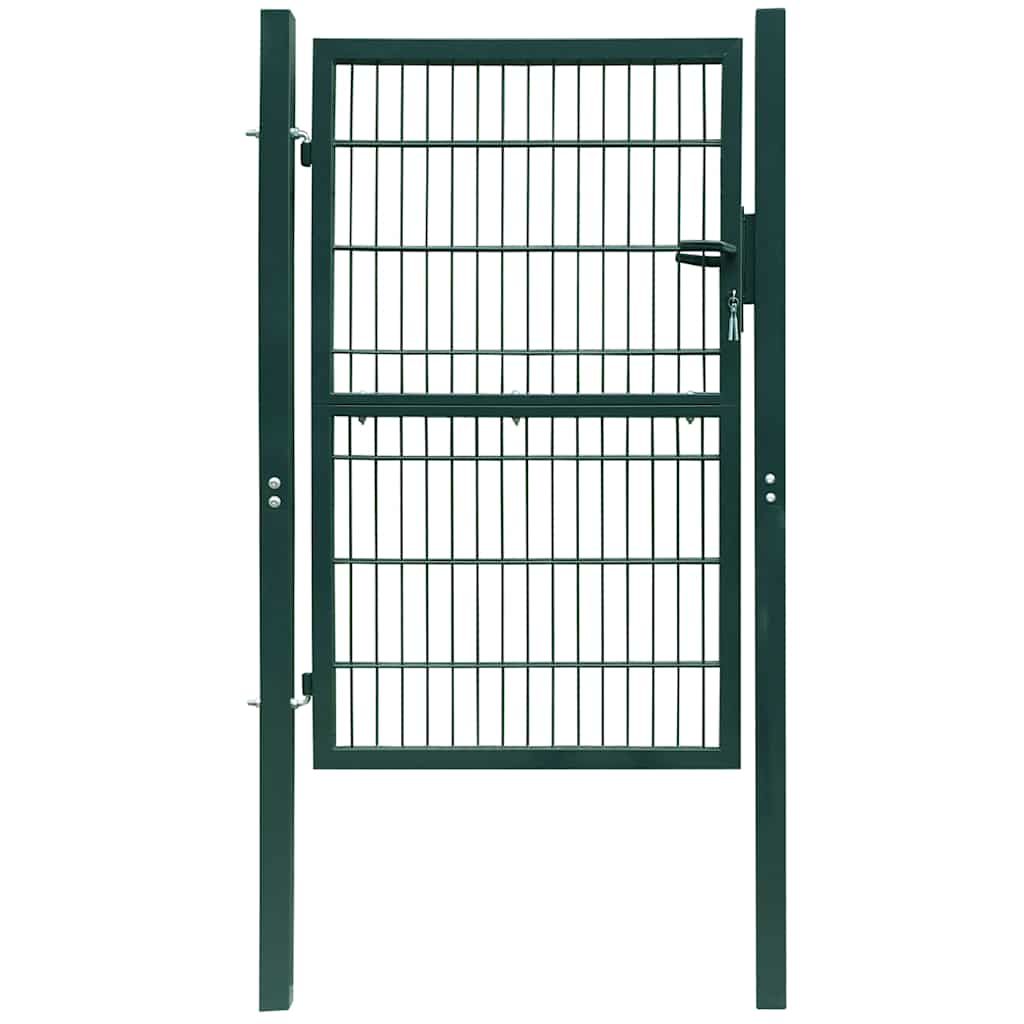 Fence Gate Steel 100x200 cm Green